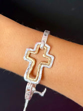 Load image into Gallery viewer, Hammered Cross Bracelet
