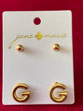 Load image into Gallery viewer, JM Block Initial Earrings
