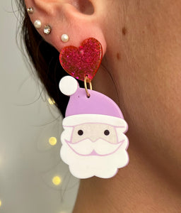 Sweetheart Santa Earrings