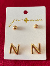 Load image into Gallery viewer, JM Block Initial Earrings
