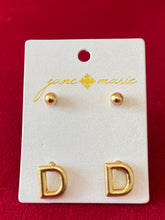 Load image into Gallery viewer, JM Block Initial Earrings
