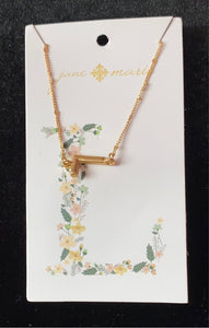 JM Block Initial Necklace