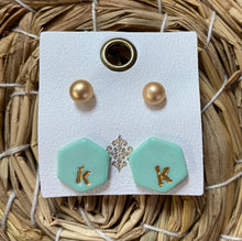 Load image into Gallery viewer, Color Initial Earrings
