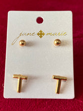 Load image into Gallery viewer, JM Block Initial Earrings
