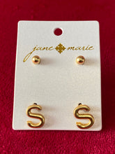 Load image into Gallery viewer, JM Block Initial Earrings
