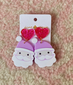 Sweetheart Santa Earrings