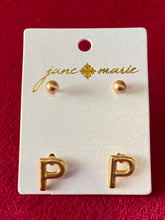 Load image into Gallery viewer, JM Block Initial Earrings
