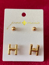 Load image into Gallery viewer, JM Block Initial Earrings
