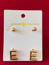 Load image into Gallery viewer, JM Block Initial Earrings
