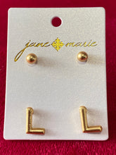 Load image into Gallery viewer, JM Block Initial Earrings
