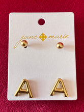 Load image into Gallery viewer, JM Block Initial Earrings
